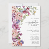 Invitation de la fête de graduation florale modern (Devant)