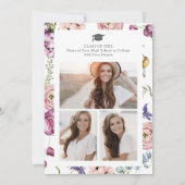 Invitation de la fête de graduation florale modern (Dos)