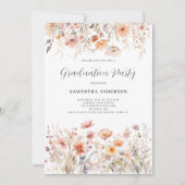 Invitation de la fête de graduation florale Peach (Devant)