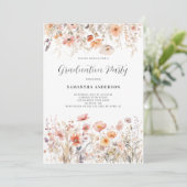 Invitation de la fête de graduation florale Peach (Debout devant)