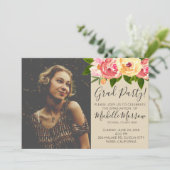 Invitation de la fête de graduation florale rustiq (Debout devant)