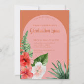 Invitation de la fête de graduation florale tropic (Devant)