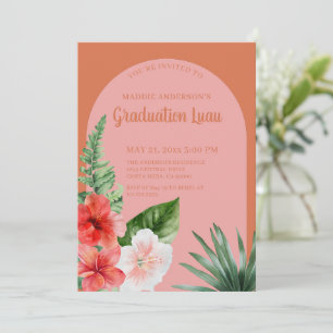 Invitation de la fête de graduation florale tropic