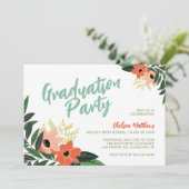 Invitation de la fête de graduation florale tropic (Debout devant)