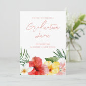 Invitation de la fête de graduation florale tropic (Debout devant)