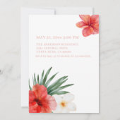 Invitation de la fête de graduation florale tropic (Dos)