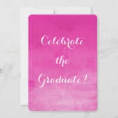 Invitation de la fête de graduation Fuchsia Waterc (Dos)