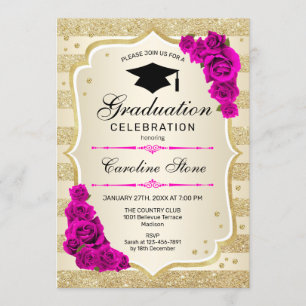 Invitation de la fête de graduation - Gold Hot Pin