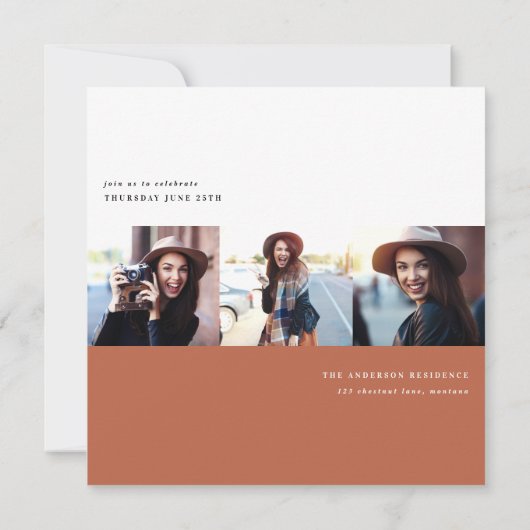 Invitation de la fête de graduation graphique mode (Dos)