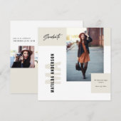 Invitation de la fête de graduation graphique mode (Devant / Derrière)