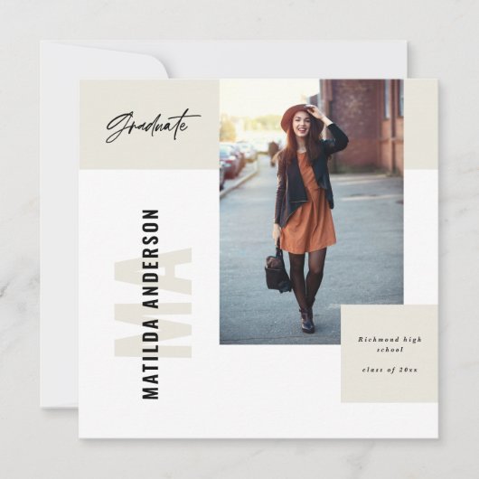Invitation de la fête de graduation graphique mode (Devant)