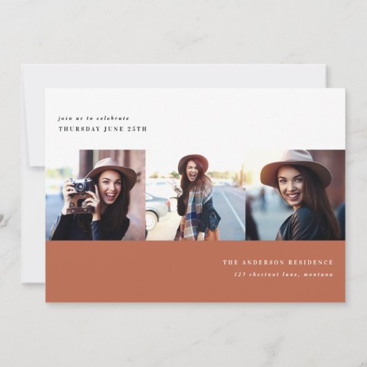 Invitation de la fête de graduation graphique mode (Dos)