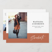 Invitation de la fête de graduation graphique mode (Devant / Derrière)