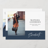 Invitation de la fête de graduation graphique mode (Devant / Derrière)