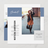 Invitation de la fête de graduation graphique mode (Devant / Derrière)