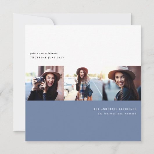 Invitation de la fête de graduation graphique mode (Dos)