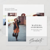 Invitation de la fête de graduation graphique mode (Devant / Derrière)