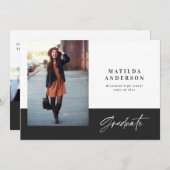 Invitation de la fête de graduation graphique mode (Devant / Derrière)