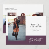 Invitation de la fête de graduation graphique mode (Devant / Derrière)