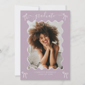 Invitation de la fête de graduation Lavender Bow (Devant)