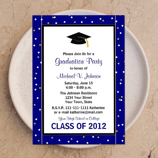 Invitation de la fête de graduation Marine
