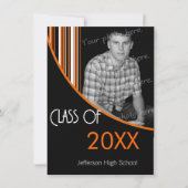 Invitation de la fête de graduation Mod Stripes Or (Devant)