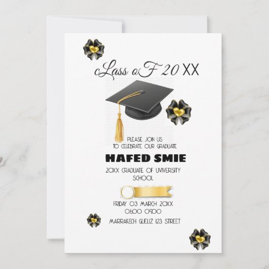 Invitation de la fête de graduation Modèle Editabl (Devant)