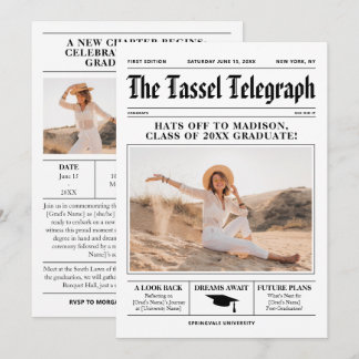 Invitation de la fête de graduation Modèle journal