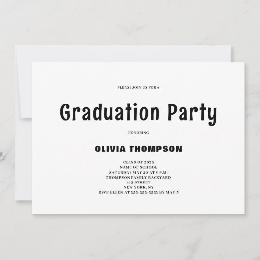 Invitation de la fête de graduation moderne (Devant)