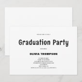 Invitation de la fête de graduation moderne (Devant / Derrière)