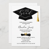 Invitation de la fête de graduation moderne (Devant / Derrière)
