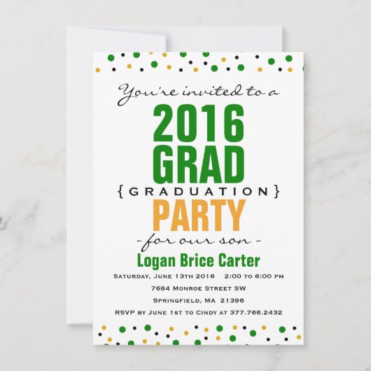 Invitation de la fête de graduation moderne 2016 - (Devant)
