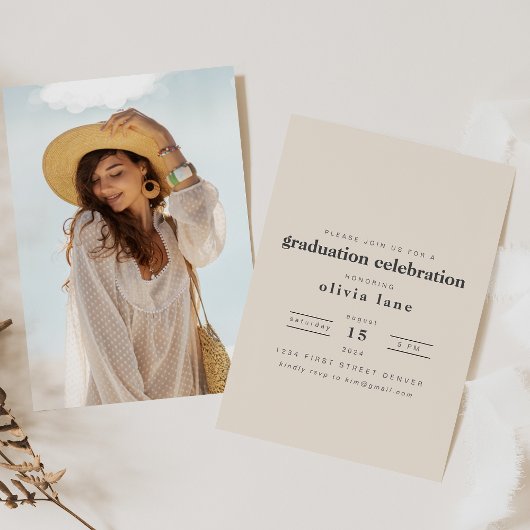 Invitation de la fête de graduation moderne avec p