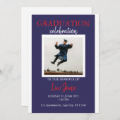 Invitation de la fête de graduation moderne avec p (Devant / Derrière)