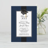 Invitation de la fête de graduation moderne Blue S (Debout devant)