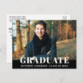 Invitation de la fête de graduation moderne Bold (Devant / Derrière)