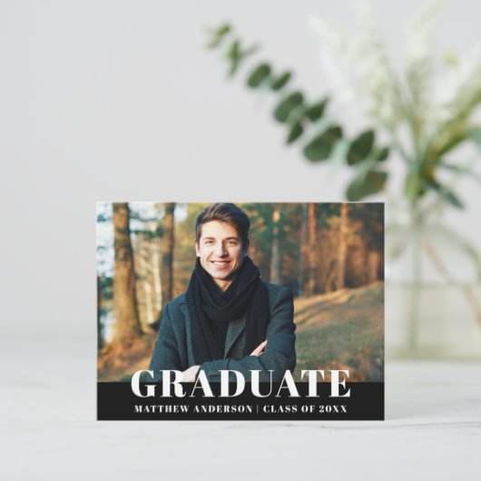 Invitation de la fête de graduation moderne Bold (Debout devant)