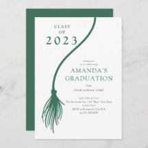 Invitation de la fête de graduation moderne Green 