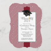 Invitation de la fête de graduation moderne Maroon (Devant / Derrière)