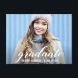 Invitation de la fête de graduation moderne | Phot<br><div class="desc">Réception d'invitation de la partie de graduation de script moderne - Vierge Retour</div>