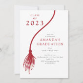 Invitation de la fête de graduation moderne Red Ta (Devant)