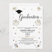 Invitation de la fête de graduation modifiable ins (Devant / Derrière)