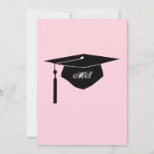 Invitation de la fête de graduation Monogram Pink  (Dos)