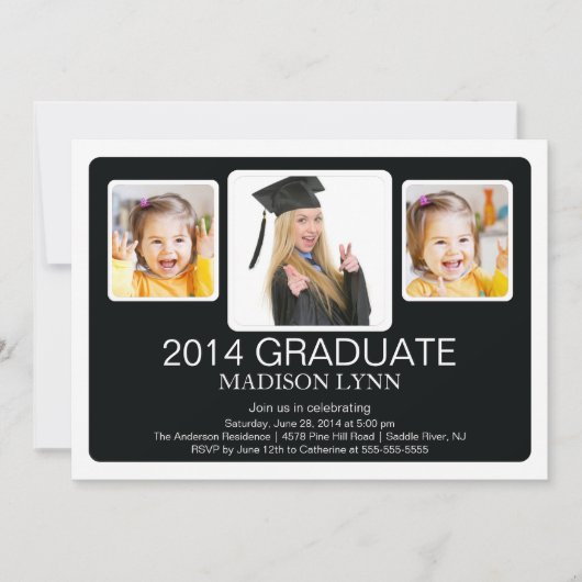 Invitation de la Fête de graduation Multi-Photo Mo (Devant)