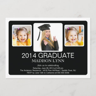 Invitation de la Fête de graduation Multi-Photo Mo