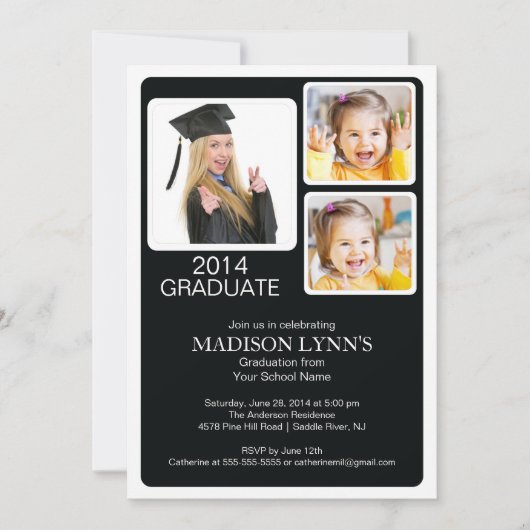 Invitation de la Fête de graduation Multi-Photo Mo (Devant)