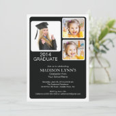 Invitation de la Fête de graduation Multi-Photo Mo (Debout devant)