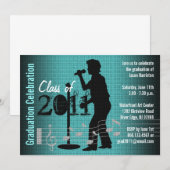 Invitation de la fête de graduation Music Men Choi (Devant / Derrière)