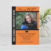 Invitation de la fête de graduation-Orange-2 (Debout devant)