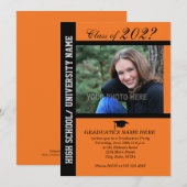 Invitation de la fête de graduation-Orange-2 (Devant / Derrière)